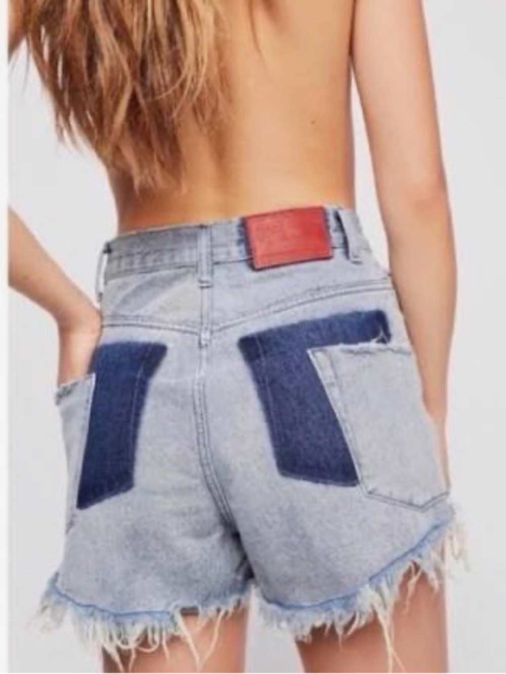 One Teaspoon Light Blue high waist Bonita raw hem denim shorts